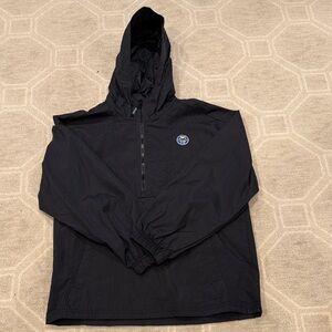 Kids Black Hooded Raincoat